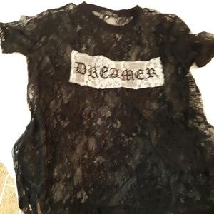 Shirt, black with Dreamer by LOVE PEACE & Lazy Day